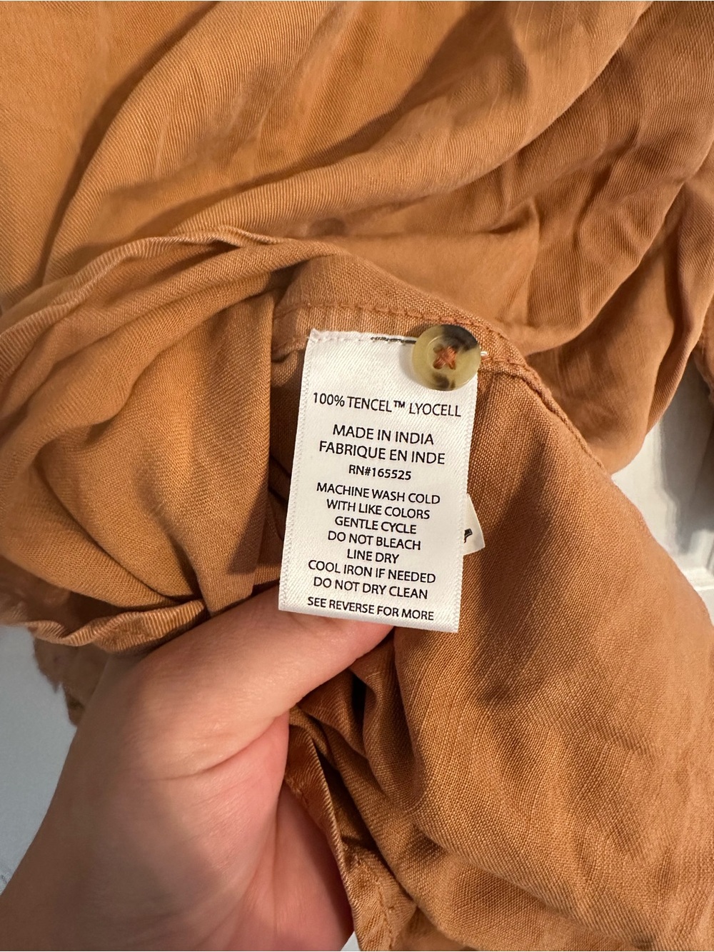 Woman’s Rust Color Long-Sleeve Button-Up Shirt - Picture 5 of 6